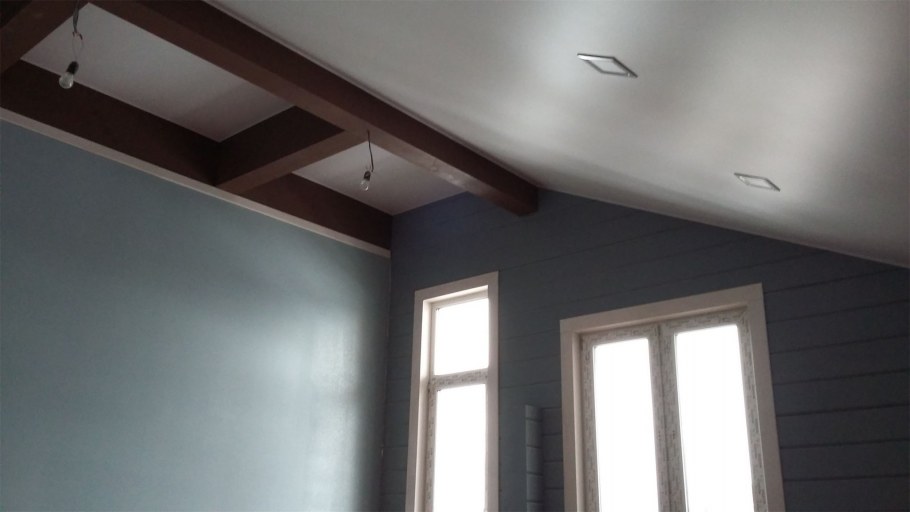 Тканевый потолок на мансарде