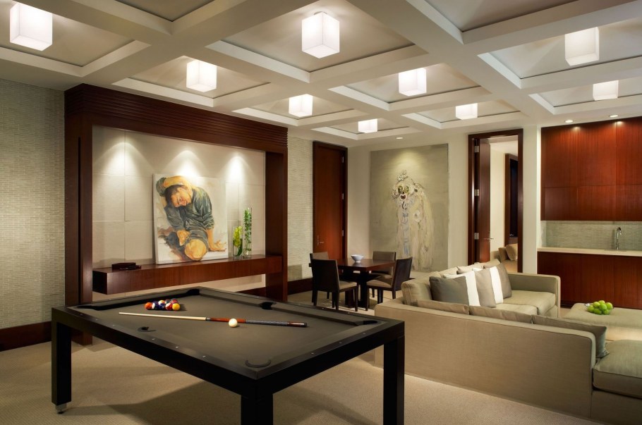 Бильярдные светильники в интерьере