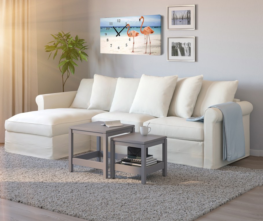 ВИНДУМ ковер, длинный ворс, белый200x270 см