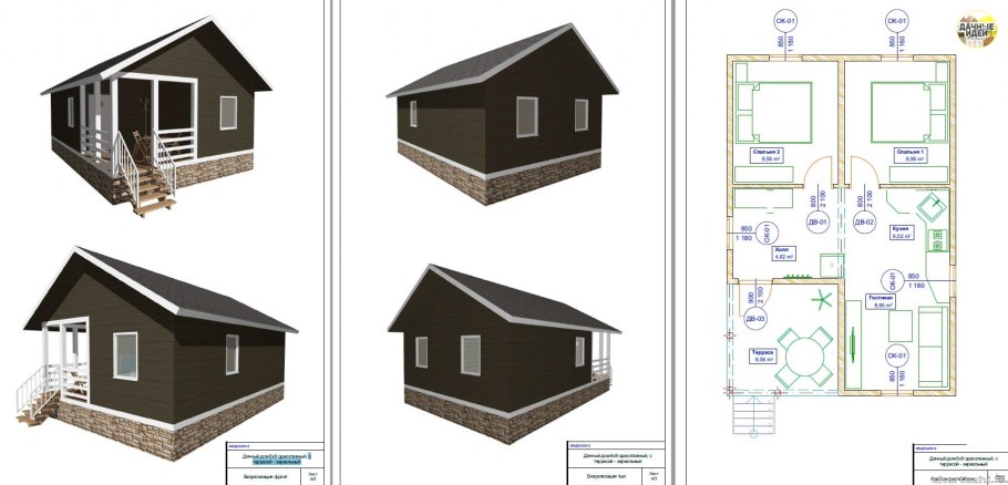 Проекты одноэтажных дачных домиков