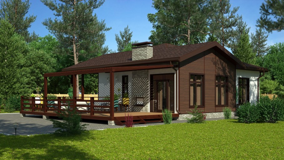 Проекты одноэтажных дачных домиков
