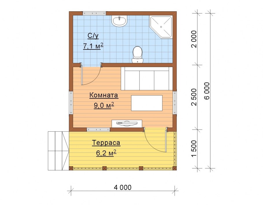 Дачный домик с террасой