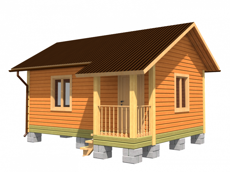 Одноэтажный дачный домик