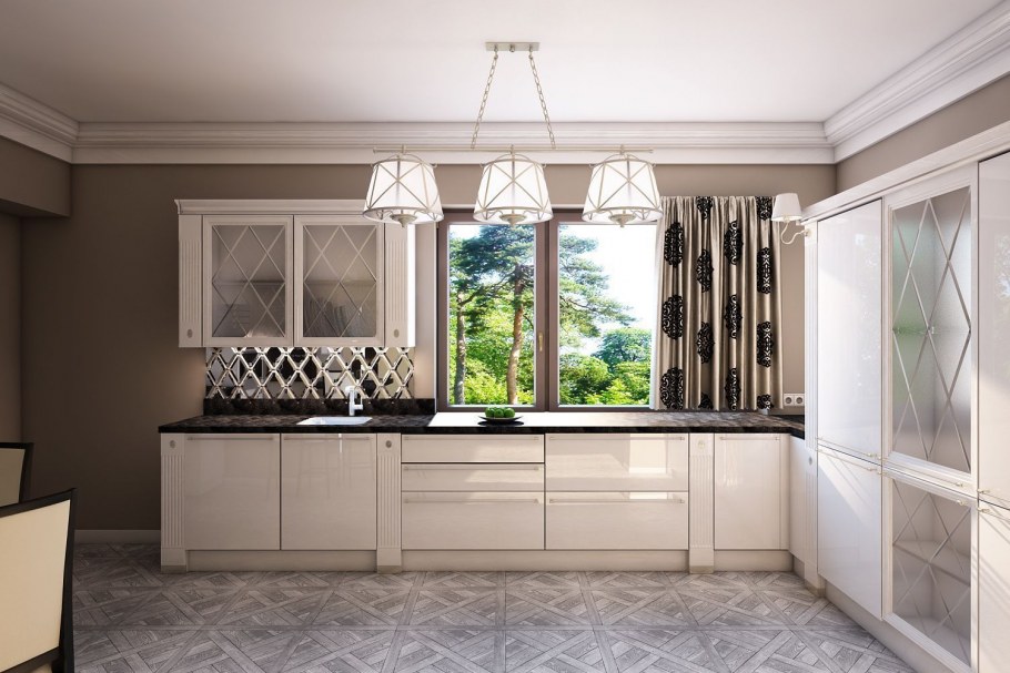 Потолок на кухне в стиле Неоклассика