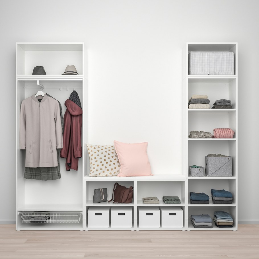 Ikea - ОПХУС, гардероб с 7 дверями/3 ящиками, белый, САННИДАЛЬ РИДАБУ,