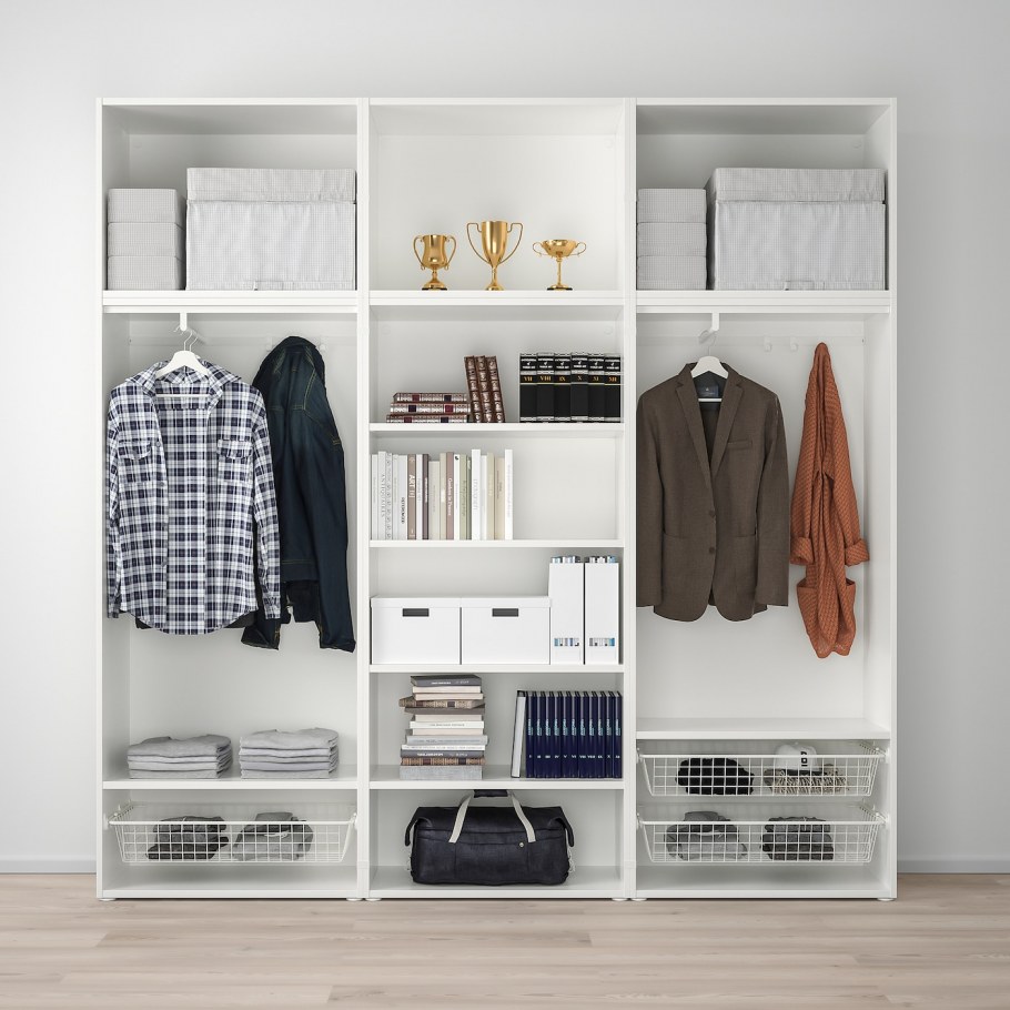 Ikea ОПХУС гардероб, белый, ФОННЕС белый 240x57x231
