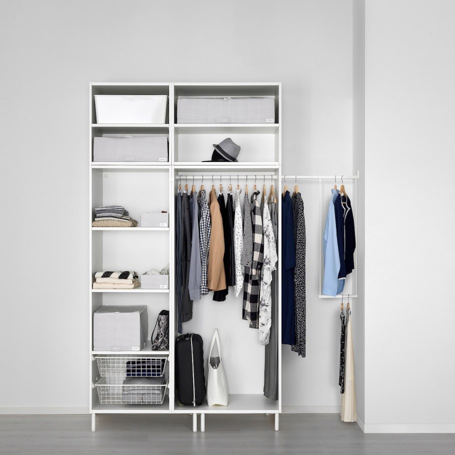 ОПХУС гардероб, белый, ФОННЕС белый, 140x57x261 см