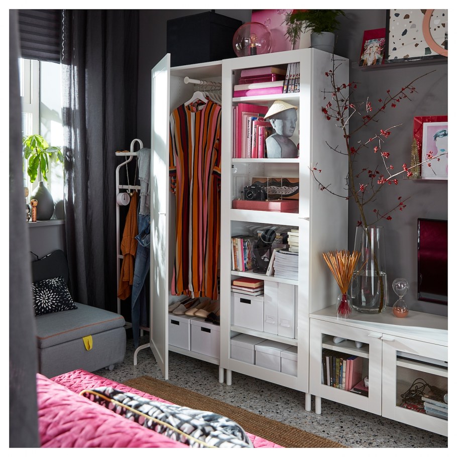 Opphus ОПХУС гардероб с 6 ящиками, белый/ФОННЕС белый140x42x241 см