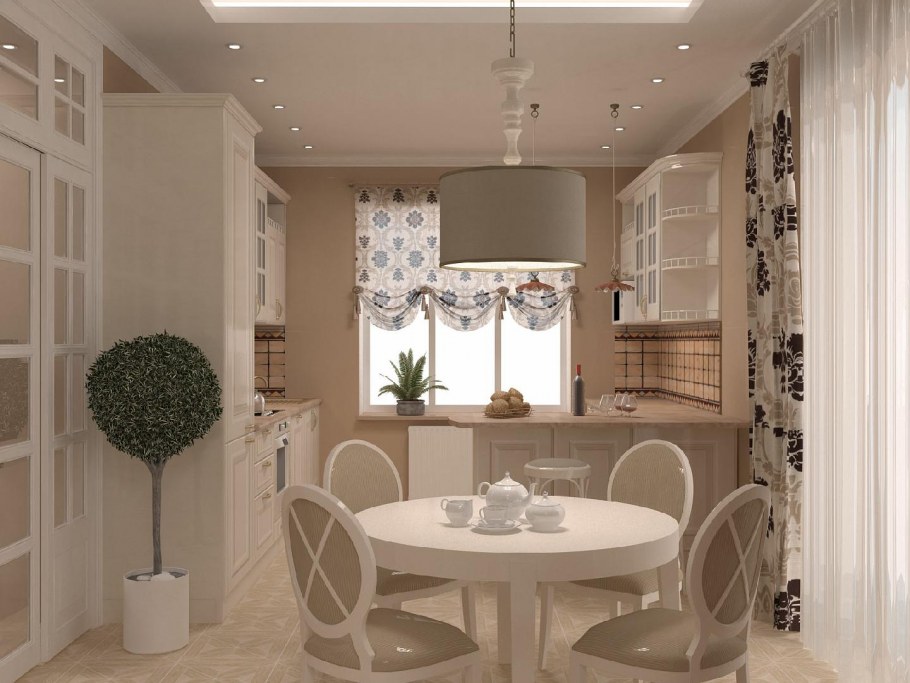 Небольшая кухня-гостиная в частном доме