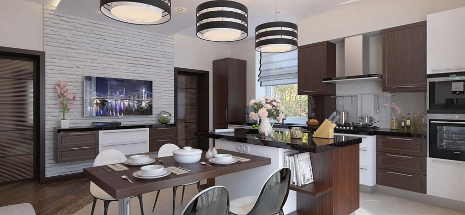 Интерьер кухни столовой