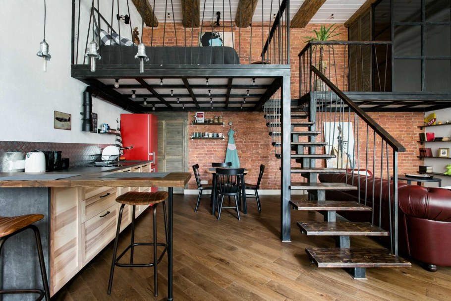 Двухуровневый лофт 60 кв м