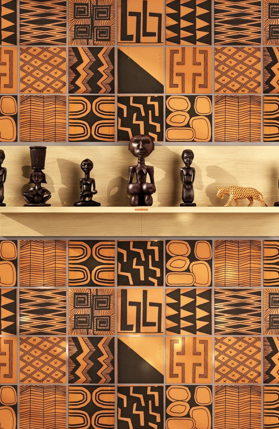 Интерьер в африканском стиле с геометрией