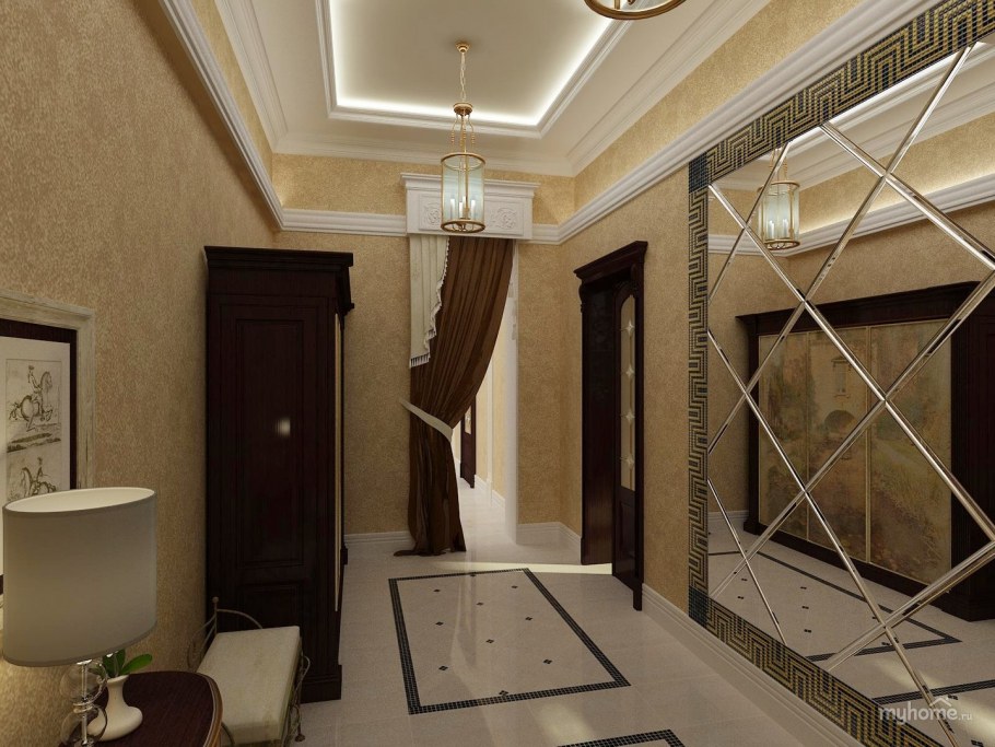 Интерьер прихожей в коттедже