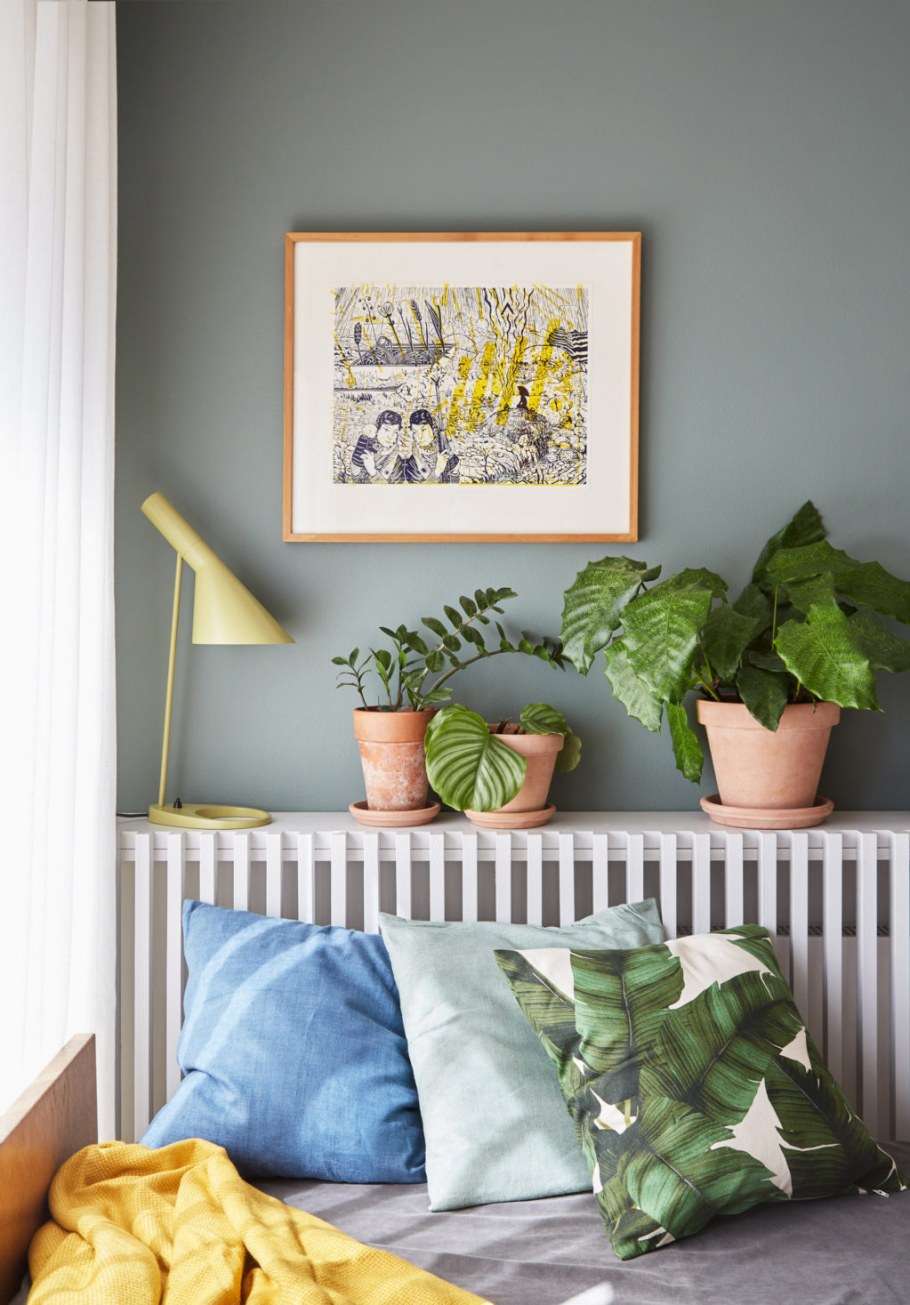 Интерьер хюгге голубой зеленый