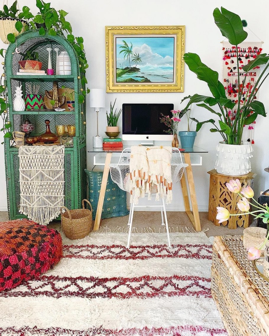 Стиль бохо в интерьере корзины