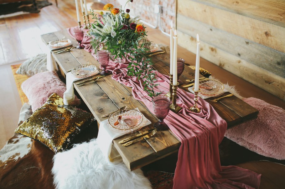 Декор стола в стиле бохо