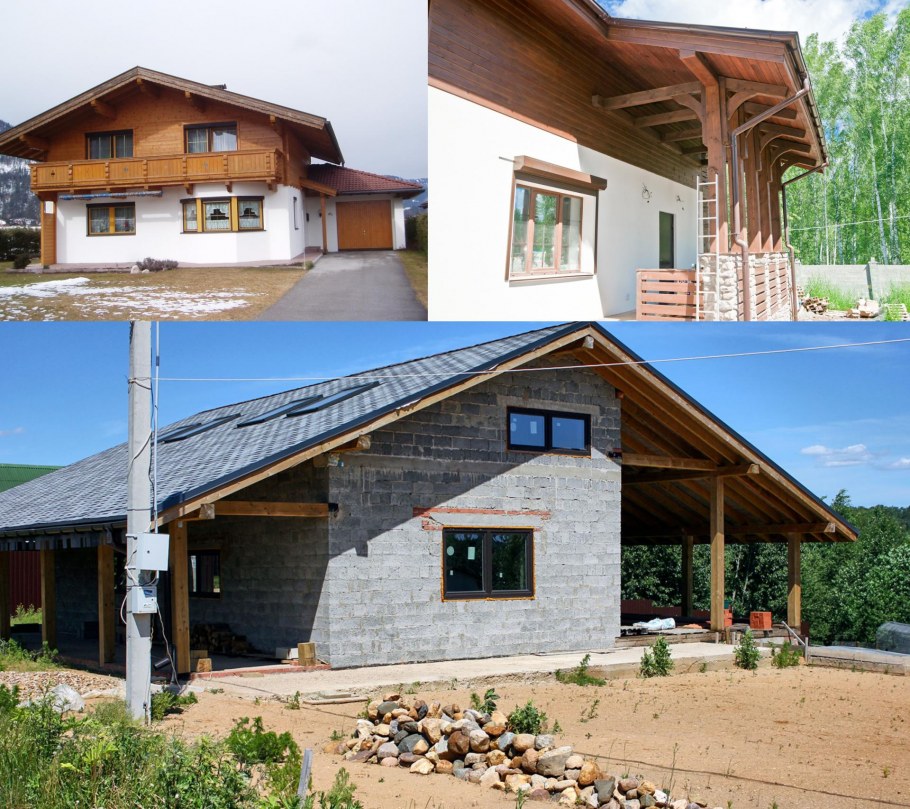 Шале двускатная кровля