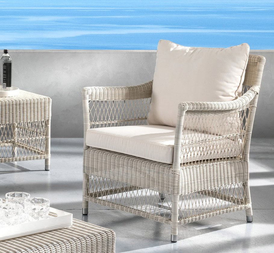 Кресло Мартин ротанг белое