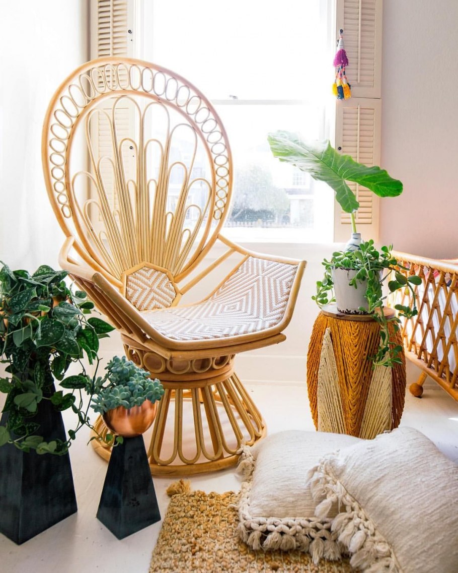 Плетеное кресло бохо