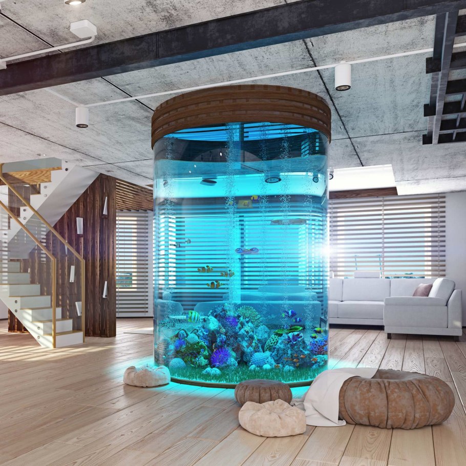 Аквариум встроенный в пол
