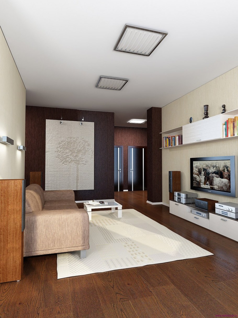 Интерьер квадратной комнаты