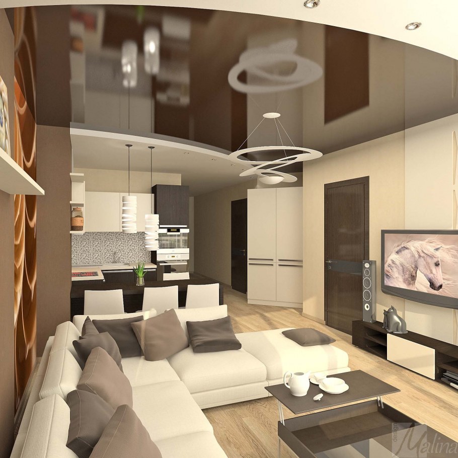 Красивая планировка гостиной