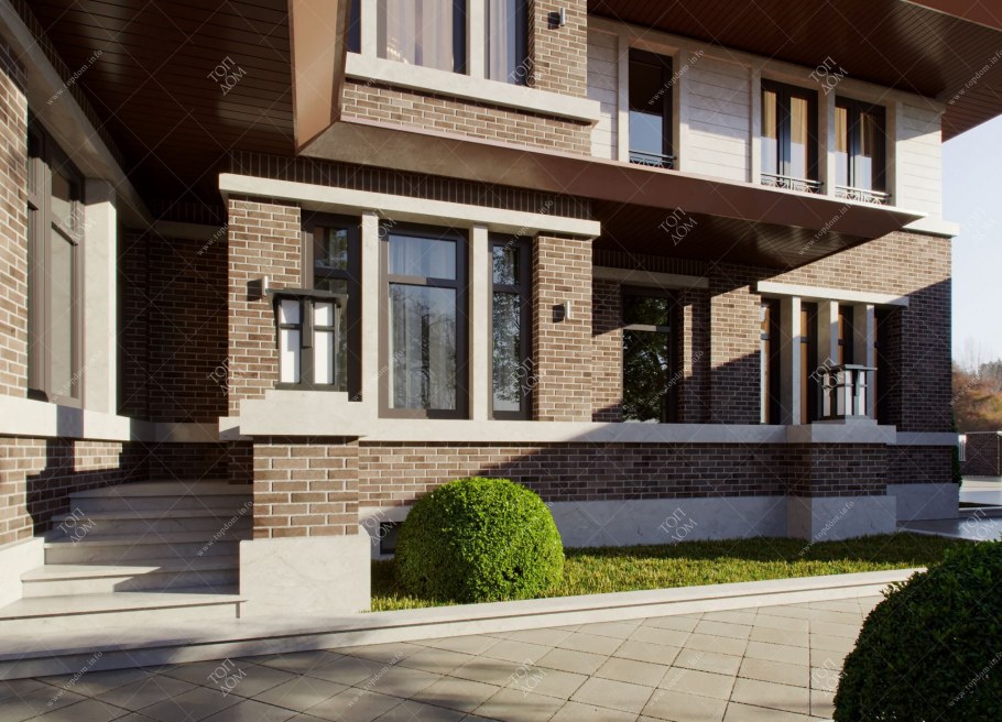 Дом с цоколем и мансардой 300 м2