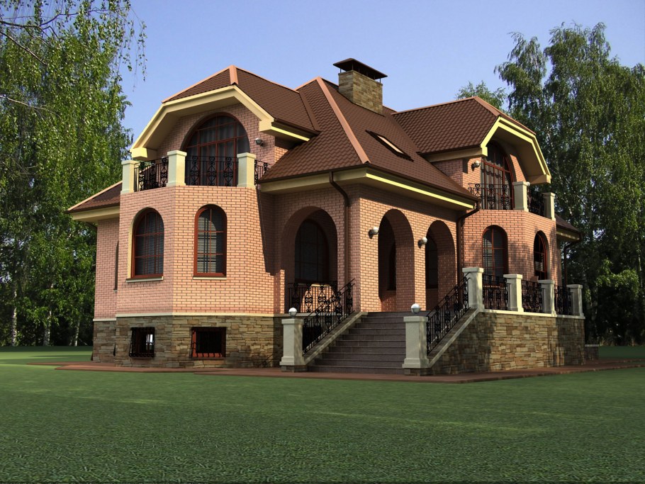 Дома с цокольным этажом 200 кв