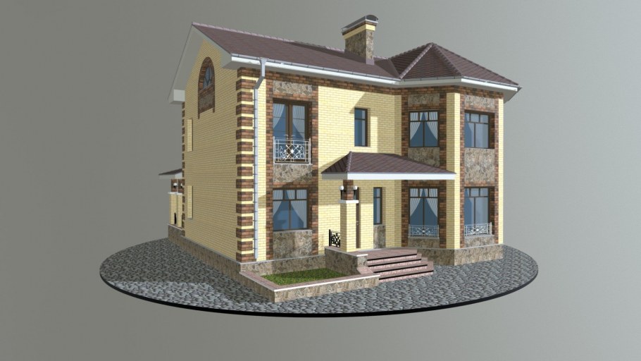 Фасад дома с цокольным этажом