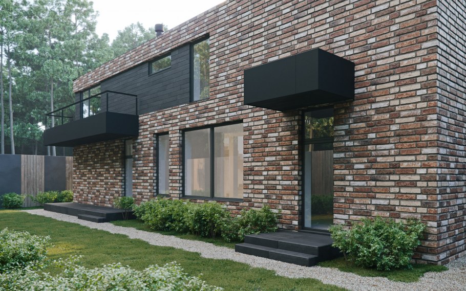 Дом лофт двухэтажный экстерьер