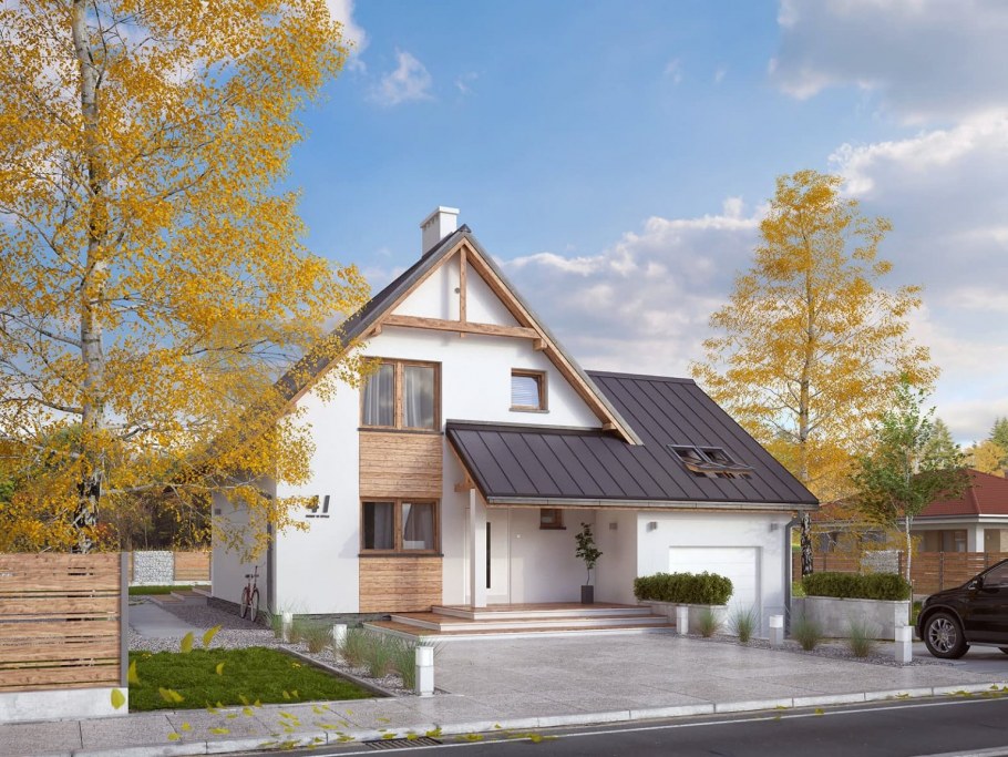 Небольшой дом с пристроенным гаражом