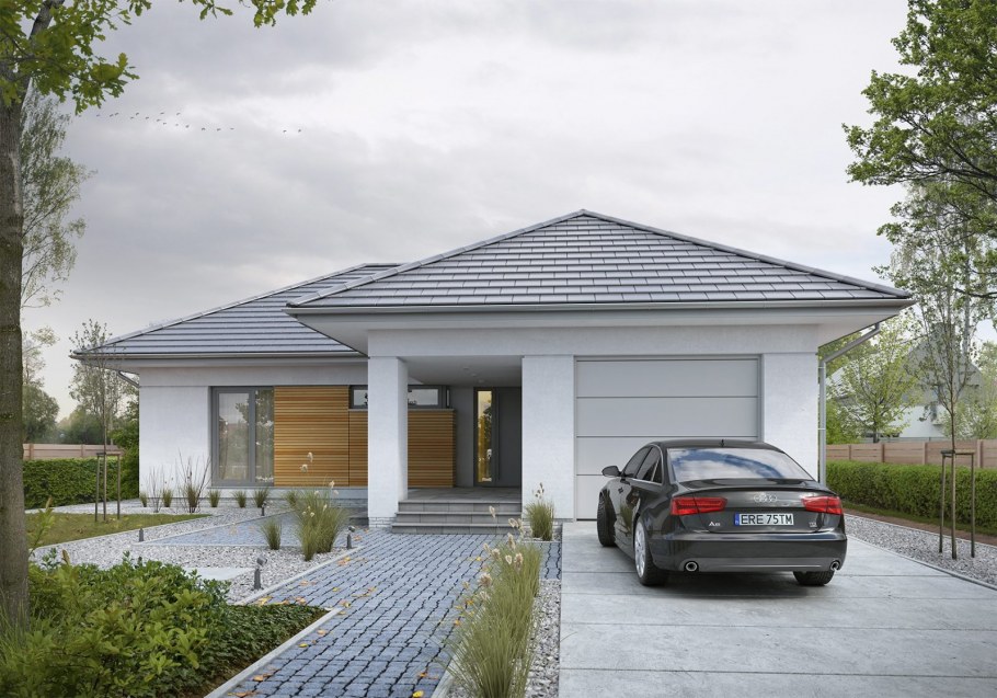 Одноэтажный дом с гаржем