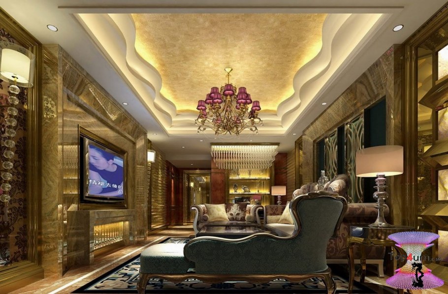 Гипсокартонный потолок арт-деко