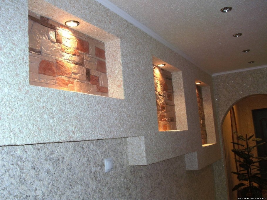 Мраморная штукатурка на кухне