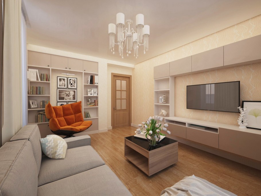 Интерьеры квартир трехкомнатных