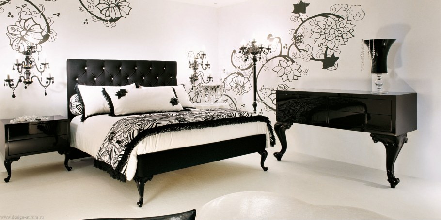 Обои к черно белой мебели