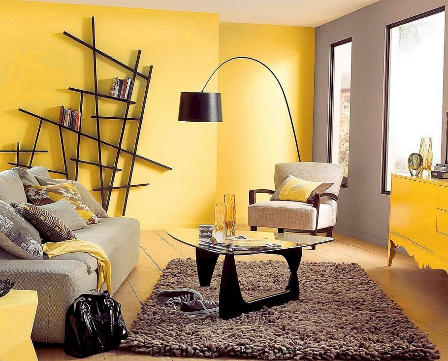 Желтый цвет в интерьере
