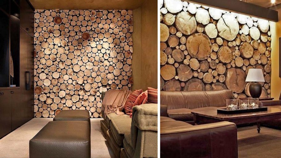 Декор стен натуральными материалами