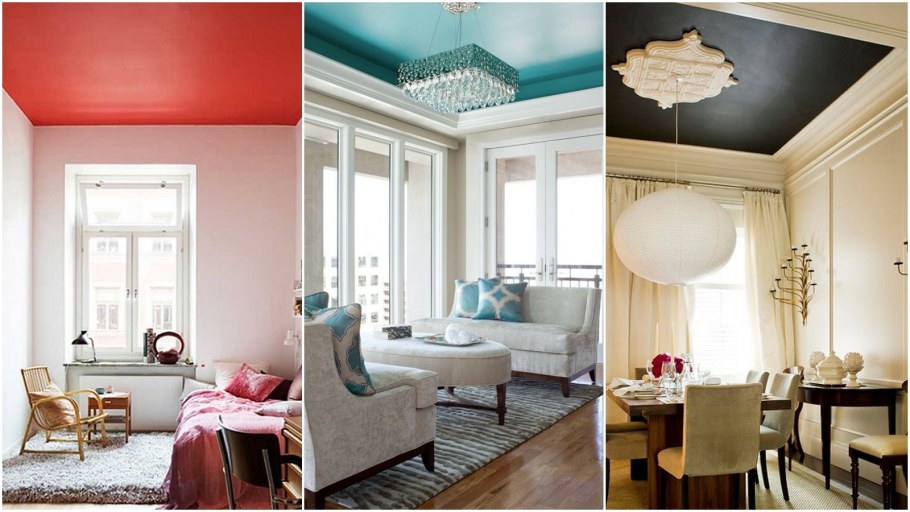 Цветной потолок покрасить