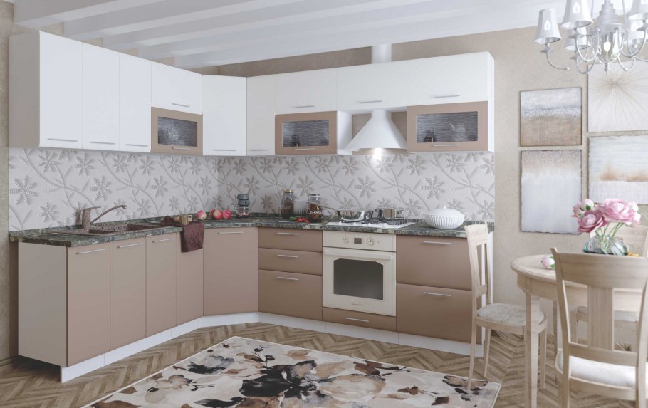 Кухня Ксения белый глянец Стендмебель