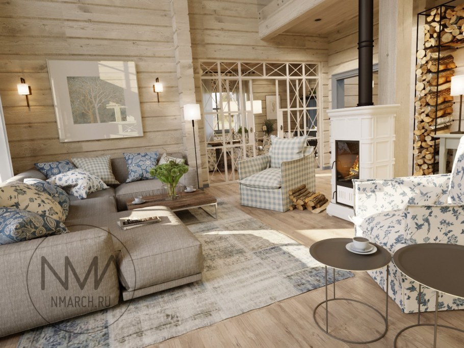 Сочетание дерева в интерьере