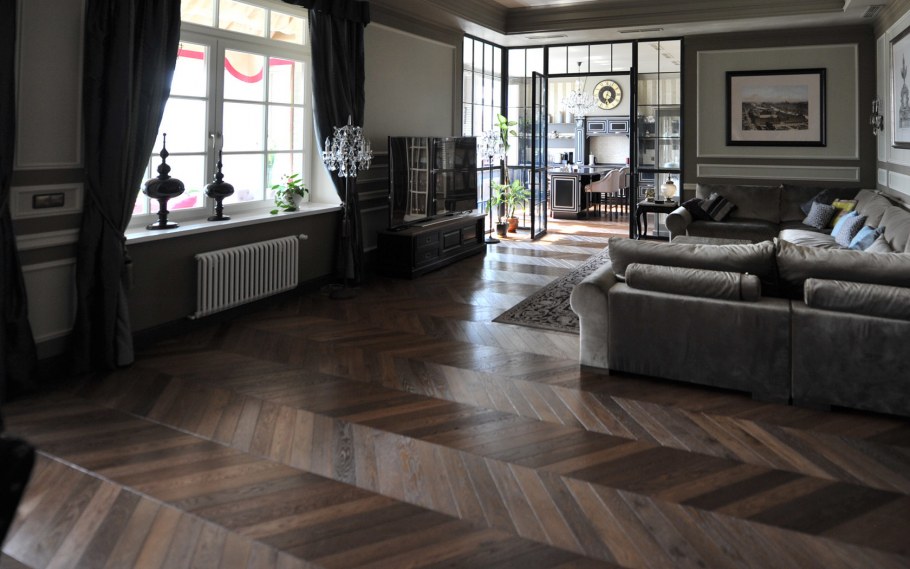 Паркет французская елочка в интерьере