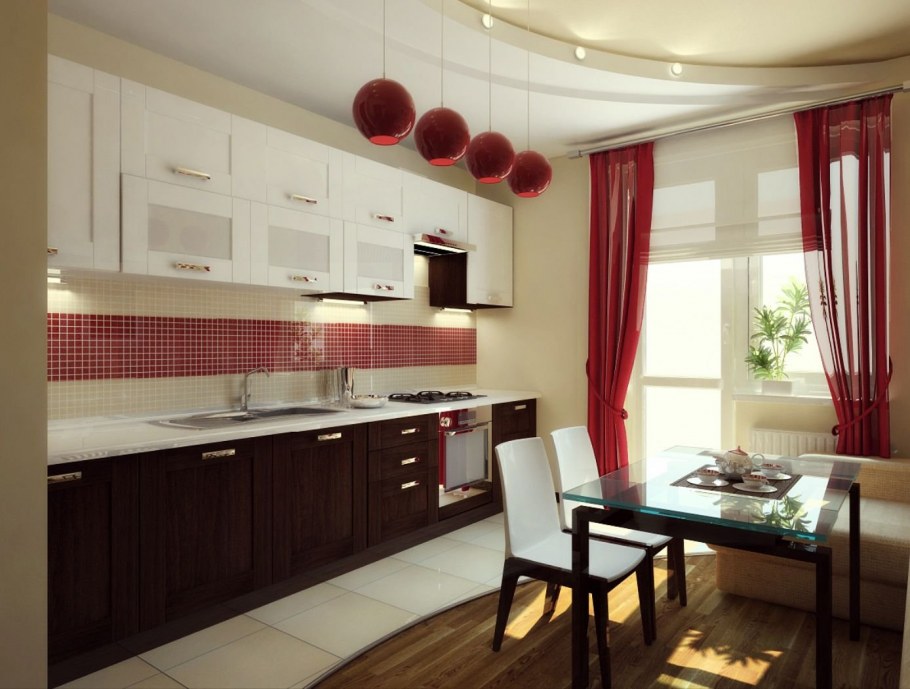 Кухни бордового цвета