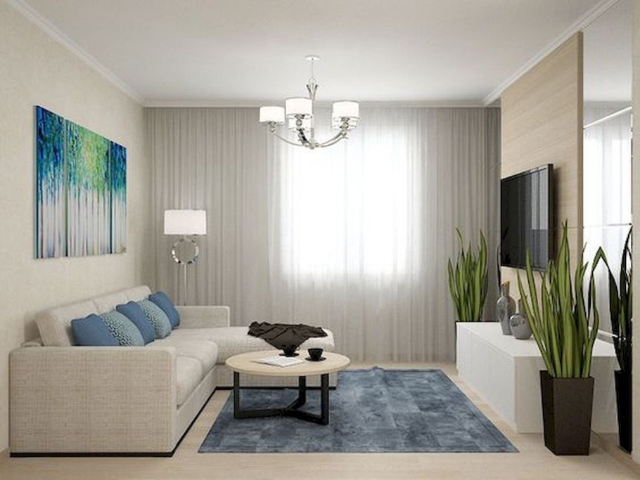 Маленькая гостиная в светлых тонах