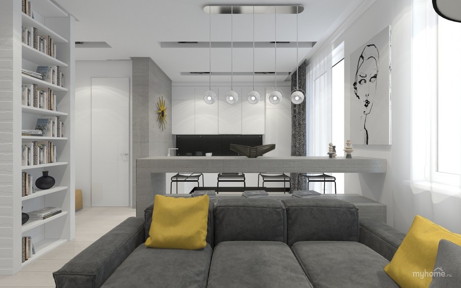 Очень маленькая гостиная интерьер в стиле минимализма