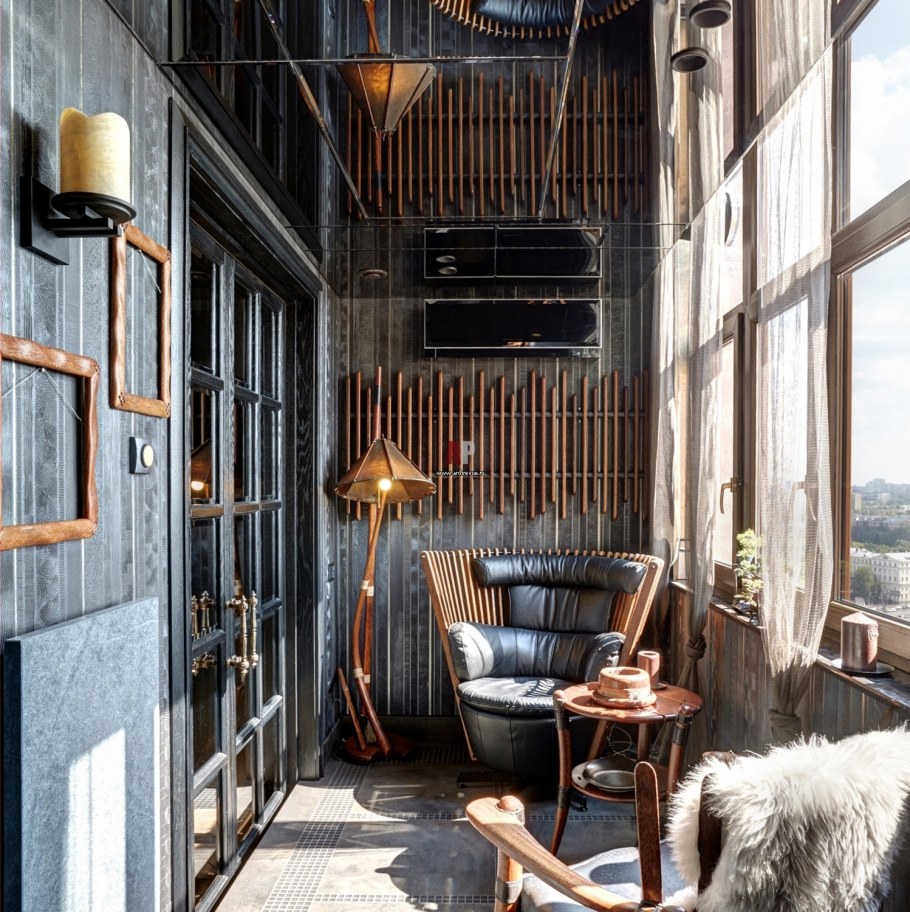 Балкон в стиле лофт