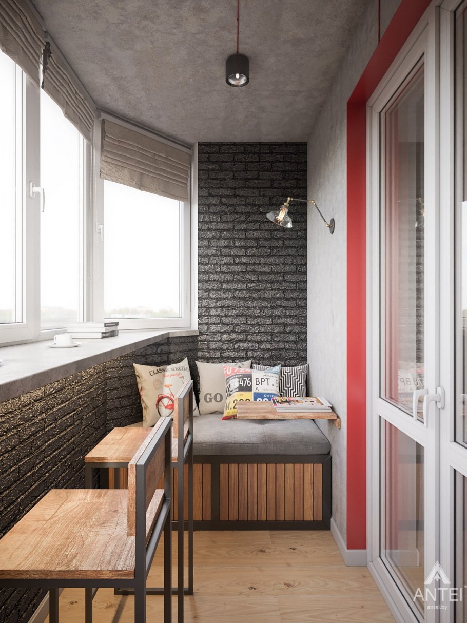 Уютный интерьер балкона