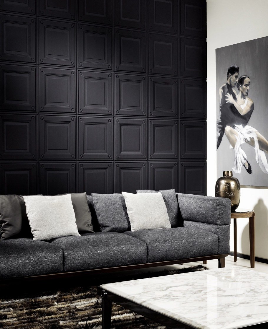 Чёрные обои в интерьере квартиры