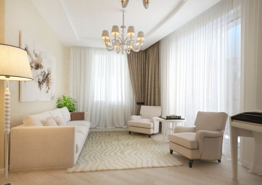 Интерьер в светлых тонах реальные