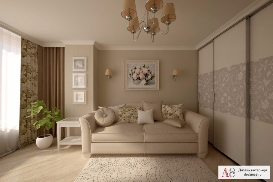 Трехкомнатная квартира в светлых тонах